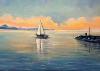 Tableau du Léman Rita Mancesti