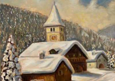 Village grison en hiver - Klosters