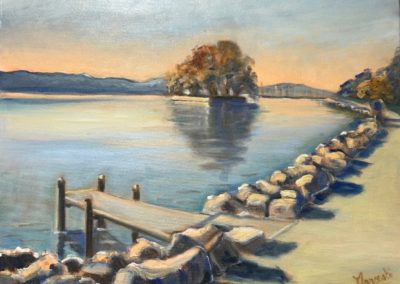 Rolle et son ile de la Harpe