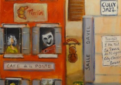 Tableau de Cully en Lavaux recomposée par Rita Mancesti - huile sur toile