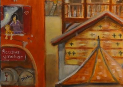 Tableau de Rivaz en Lavaux par Rita Mancesti - huile