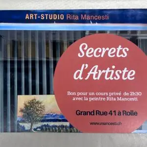Bon cadeau pour le cours privé Mes secrets d’Artiste à Rolle