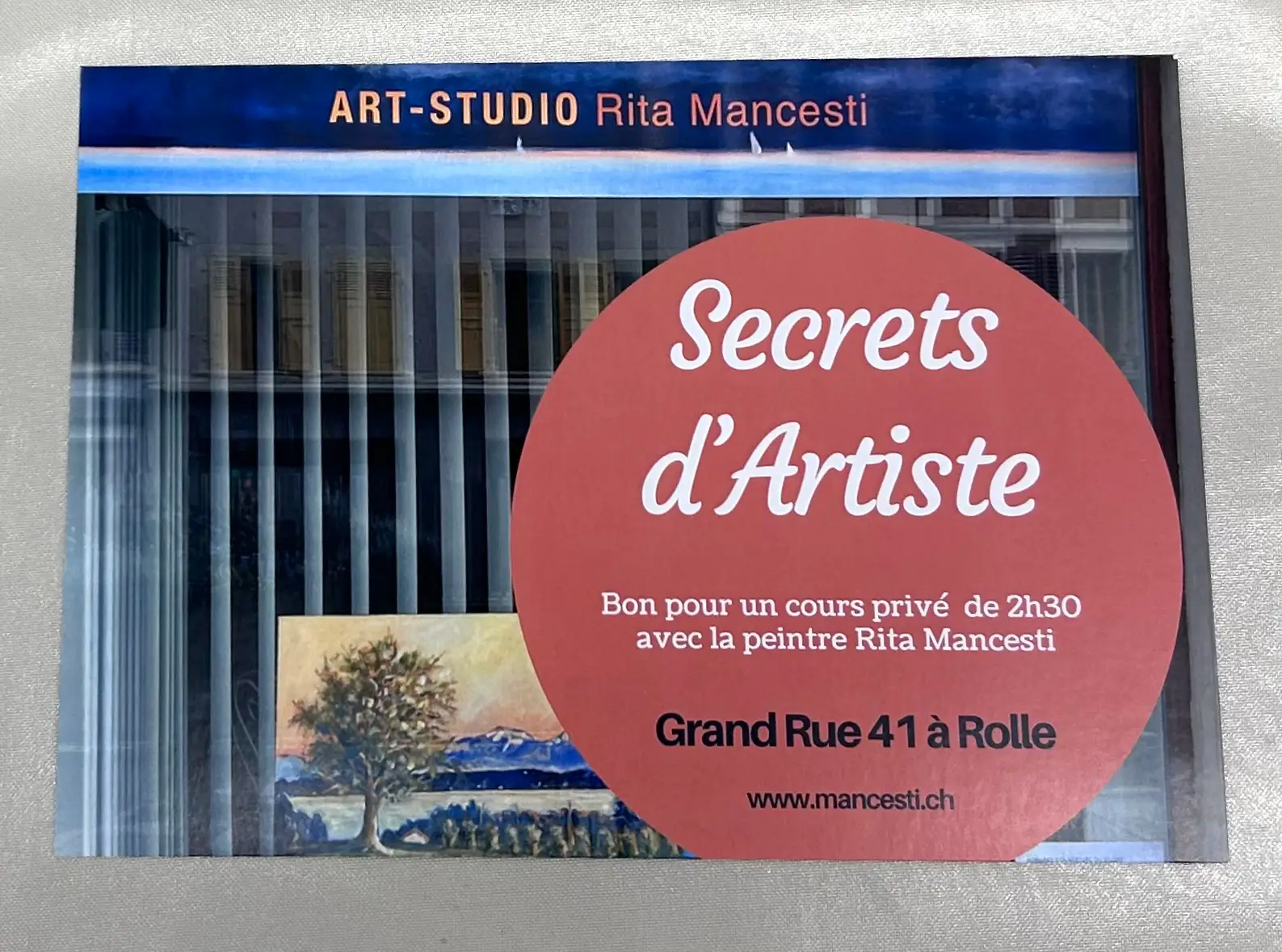 Bon cadeau pour le cours privé Mes secrets d’Artiste à Rolle