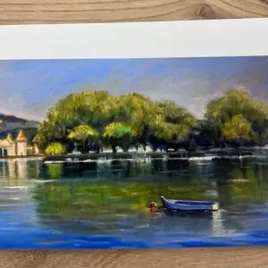 Carte illustrée par Barque à la Harpe de Rita Mancesti