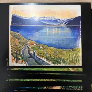 Set de cartes postales illustrées par les paysages Freedom Peaks de Rita Mancesti