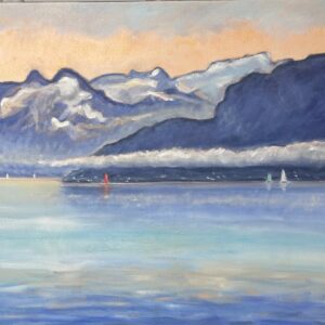 Peinture du paysage lémanique « Léman Lumière » de Rita Mancesti