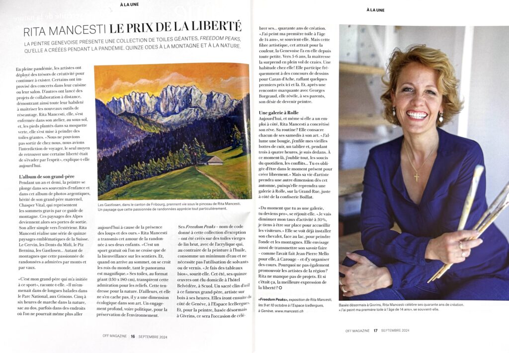 Article de presse présentant le parcours et les œuvres de Rita Mancesti